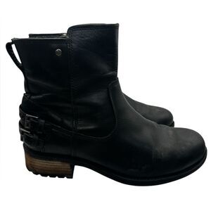 UGG Australia Orion Moto Boots Buckle Zip Leather Womens Size 9